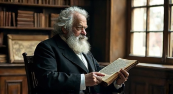 Ich bin Karl Marx (Sozialwissenschaftler, 1818-1883) und reflektiere über soziale Aspekte (6/10)