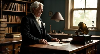 Ich bin Thomas Edison (Erfinder, 1847-1931) und beantworte die Frage. (3/10)